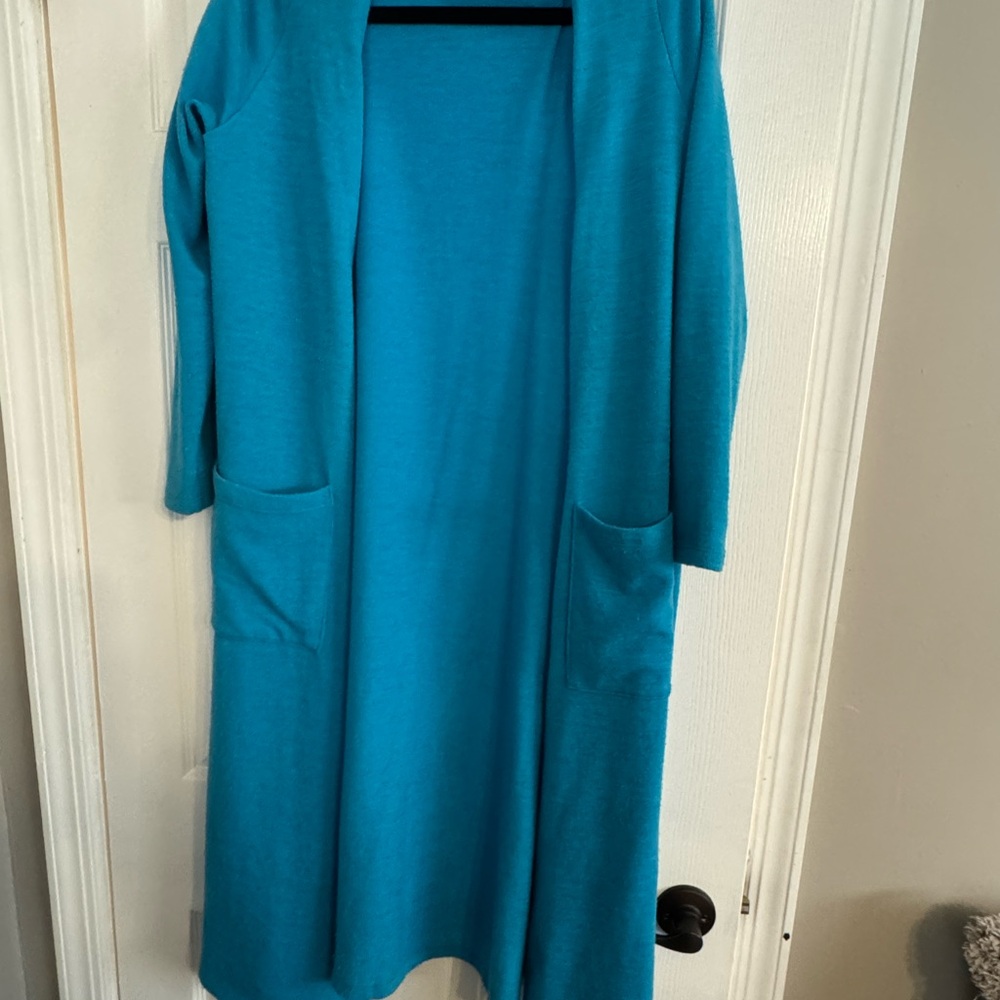 LuLaRoe Turquoise Open Front Cardigan